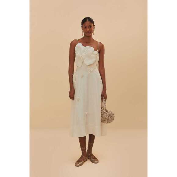 FARM Rio Dresses & Skirts - FARM Rio Off-White Garden LENZING™ ECOVERO™ Euroflax™ Midi Dress Size SOFF-WHITE